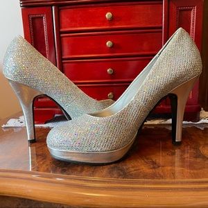 Silver Sparkly Benjamin Walk Pumps